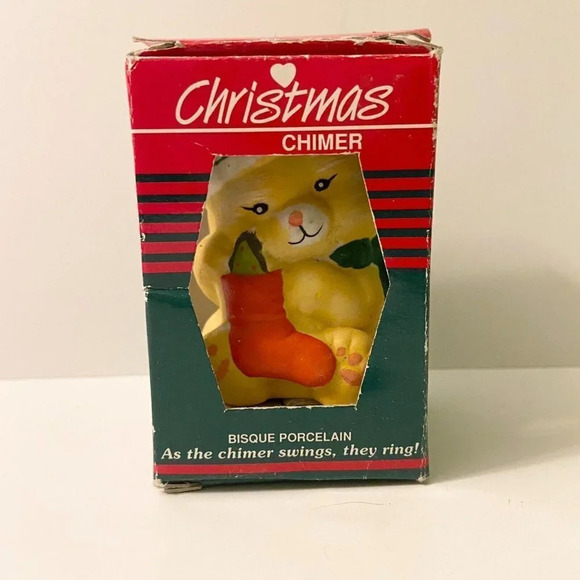 Christmas Chimer Bisque Porcelain Ornament Lisas  Creations Bear Chimer - Picture 2 of 16
